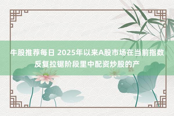 牛股推荐每日 2025年以来A股市场在当前指数反复拉锯阶段里中配资炒股的产